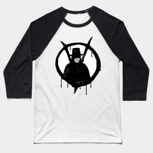 V For Vendetta Guy Fawkes Spraypaint Stencil Baseball T-Shirt